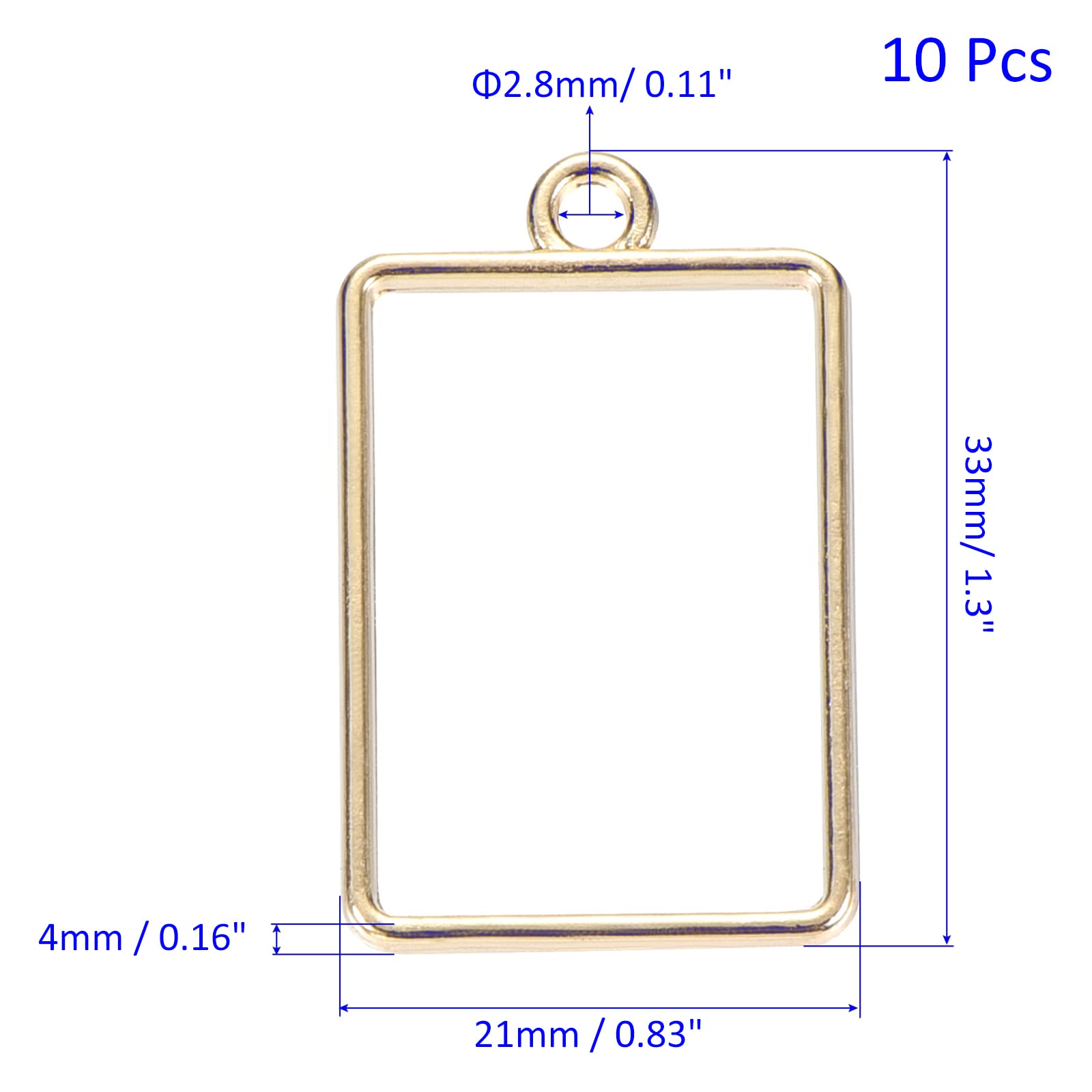 M METERXITY 10 Pack Open Bezels for Resin, Hollow Frames Alloy Rectangle Shaped - Image 3