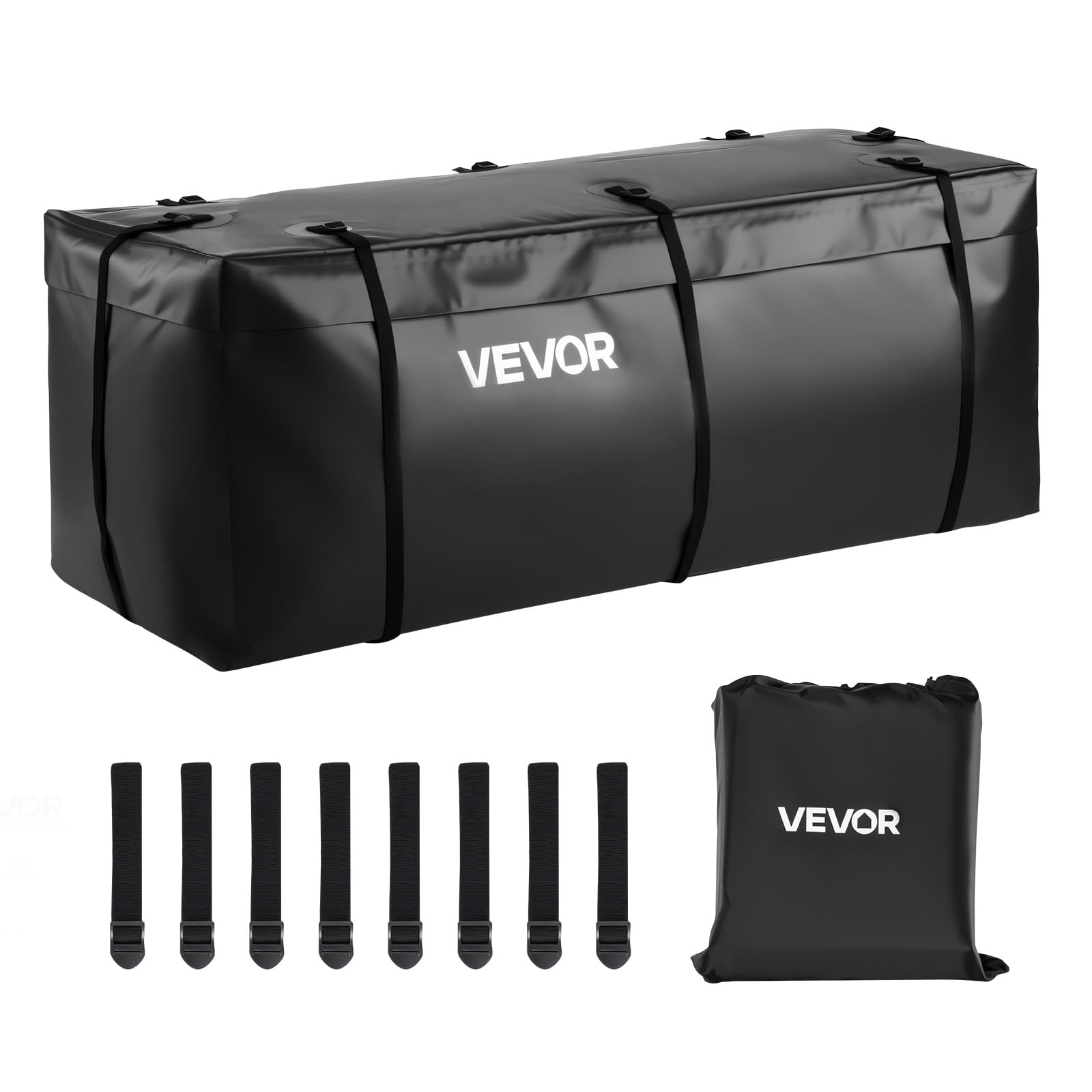 VEVOR Hitch Cargo Carrier Bag, Waterproof 840D PVC, 59.84 x 23.9 x 24.02 in (20 Cubic Feet), Heavy Duty Cargo Bag for Truck Bed Storage with 8