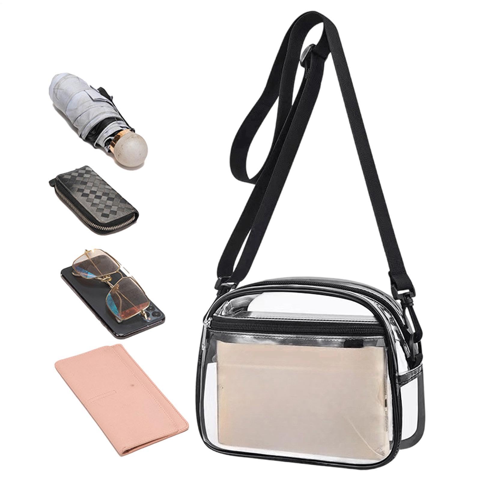 Genérico Bolso Transparente,Ajustable Impermeable con Monedero Desmontable | Para Mujer Con Correa Desmontable | Para Festivales Trabajo Desplazamientos Viajes Aire Libre Deporte Playa Conciertos