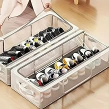 Clear Foldable Shoe Bag | Shoe Box Organizer | Transparent Shoe Rack | Dustproof Shoe Cover | Space-Saving Sneaker Box | Foldable & Easy to Clean | Storage Organizer- (2)