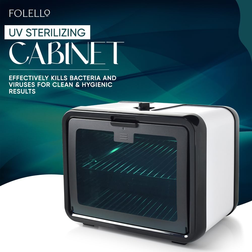 FOLELLO UV Sterilizing Cabinet With Mechanical Timer Quartz Lamp See-Through Lid Cover - Image 2 thumbnail