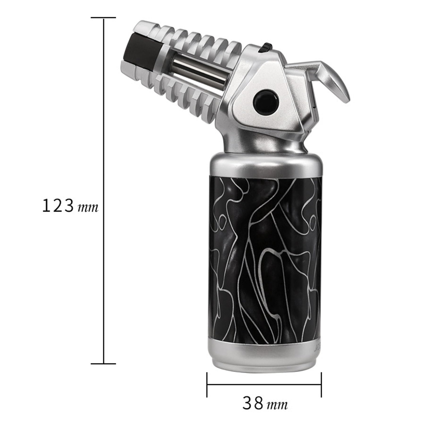 Encendedor de butano resistente al viento, encendido de 360° con bloqueo de seguridad y bloqueo de llama, perfecto para quemar velas, camping y senderismo, diseño duradero y fiable