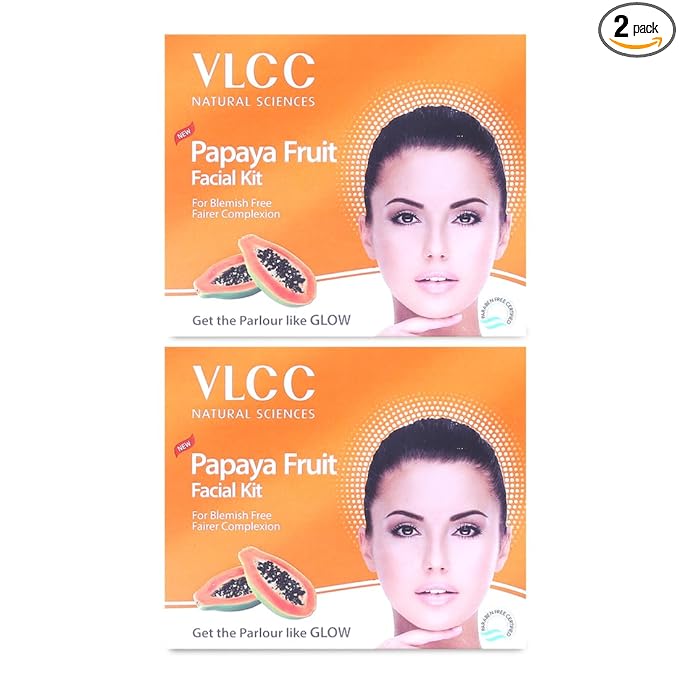 VLCC Facial Kits (VLCC Papaya Fruit Single Facial Kit Pack of 2 Each of 60 gm) at Rs. 252