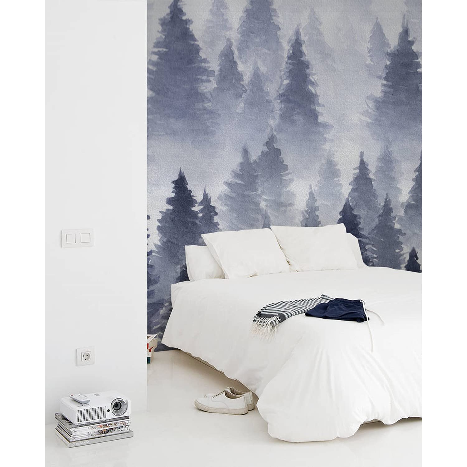 Papier peint panoramique forêt 250x250 cm Coloray sticker mural auto-adhésif salon