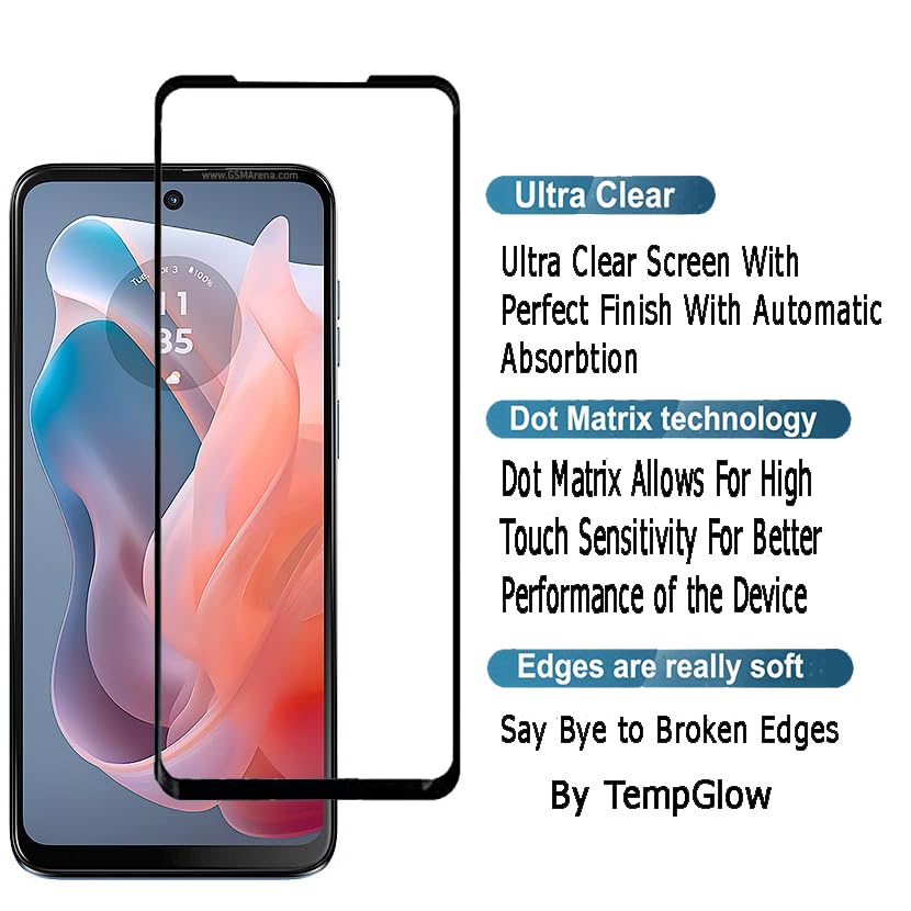 Image of Screen Protector for Motorola Moto G Play (Black) (2024) (2023) Tempered Glass Edge-to-Edge 6D Screen Guard With Installation Kit