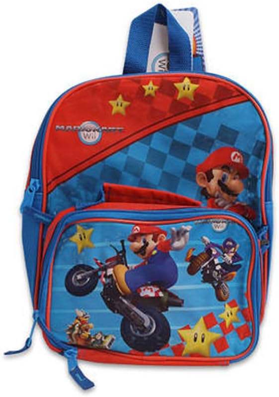 Super Mario Kart Wii 12' Toddler Backpack Detachable Utility Bag