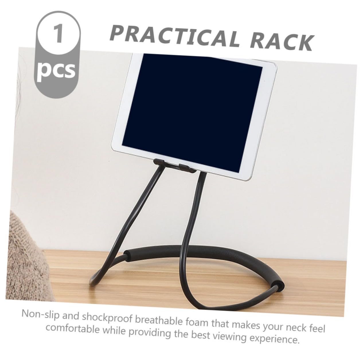 Kisangel Soporte Flexible para Teléfono y Tableta Giratorio Negro | Aleación Aluminio , Pvc, Silicona y Abs, Diseño Antideslizante y Resistente, Uso Doméstico