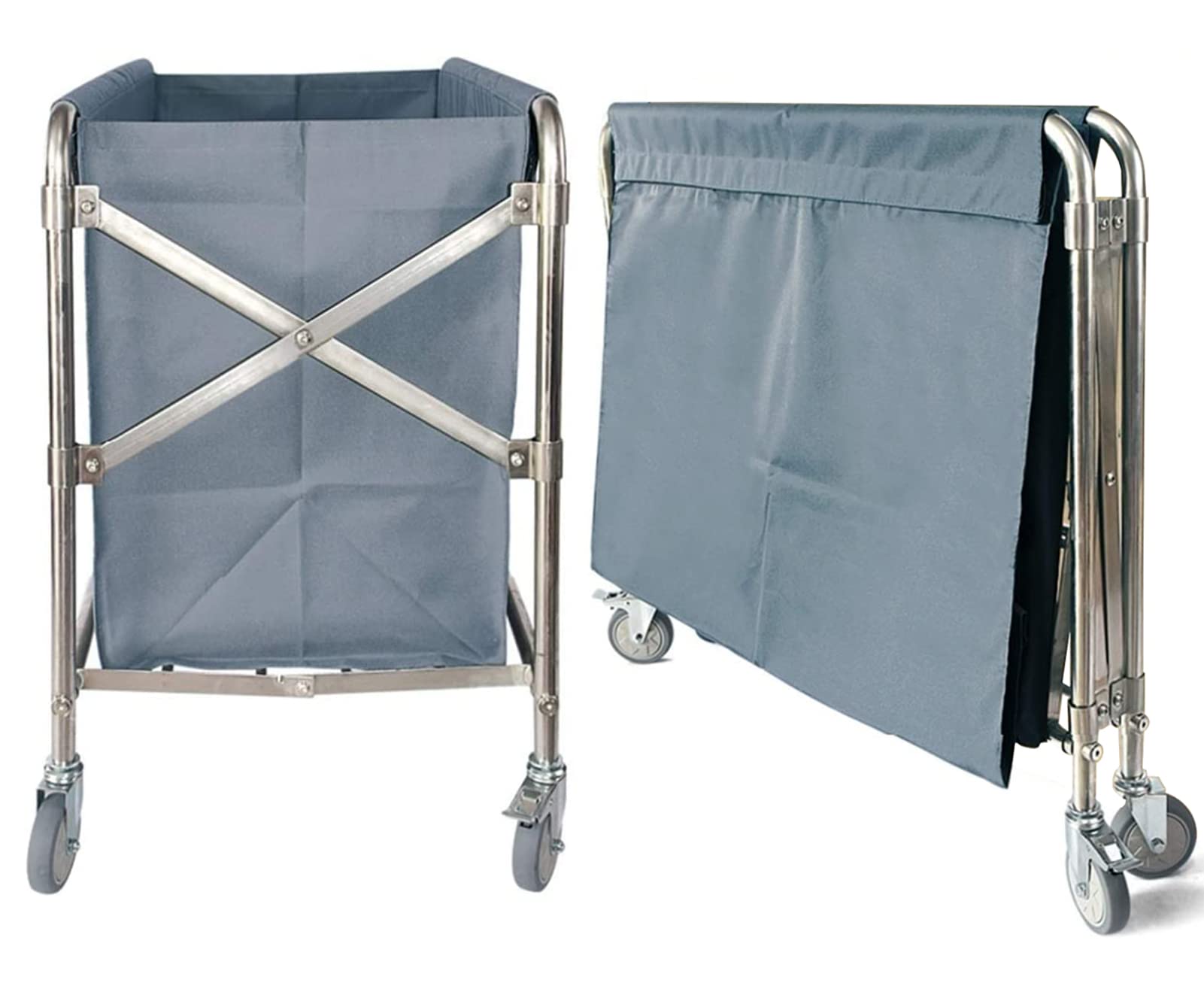 業務用ハンドトラックサービスカート折りたたみワゴン，リネンカートかご台車、ランドリー収納棚錦ステンレス鋼フレーム負荷200kg折りたたみ式ランドリー Amazon.co.jp: ランドリーワゴン 折りたたみ式、業務用ハンドトラック
