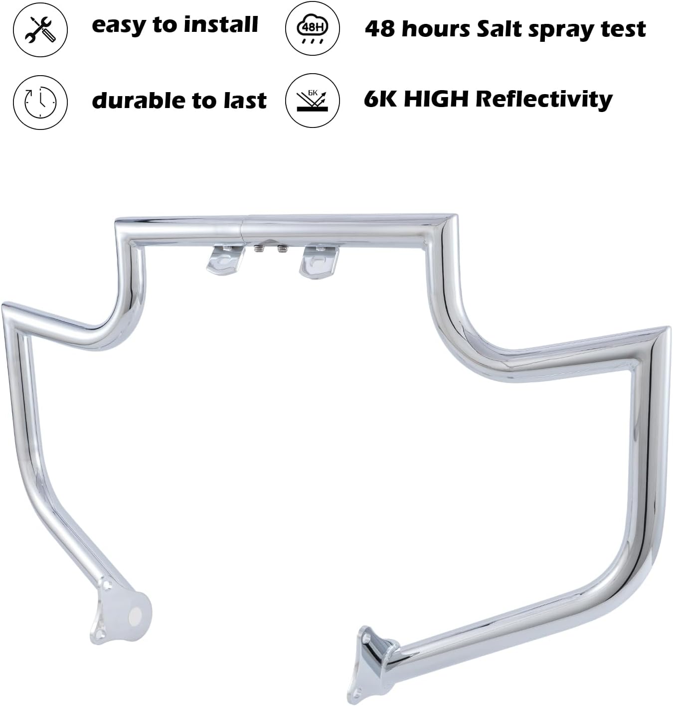 Kinglemc Crash Bar Engine Guard Highway Freeway Bar for Honda VT1300 Interstate Sabre Stateline 1300 (Chrome)