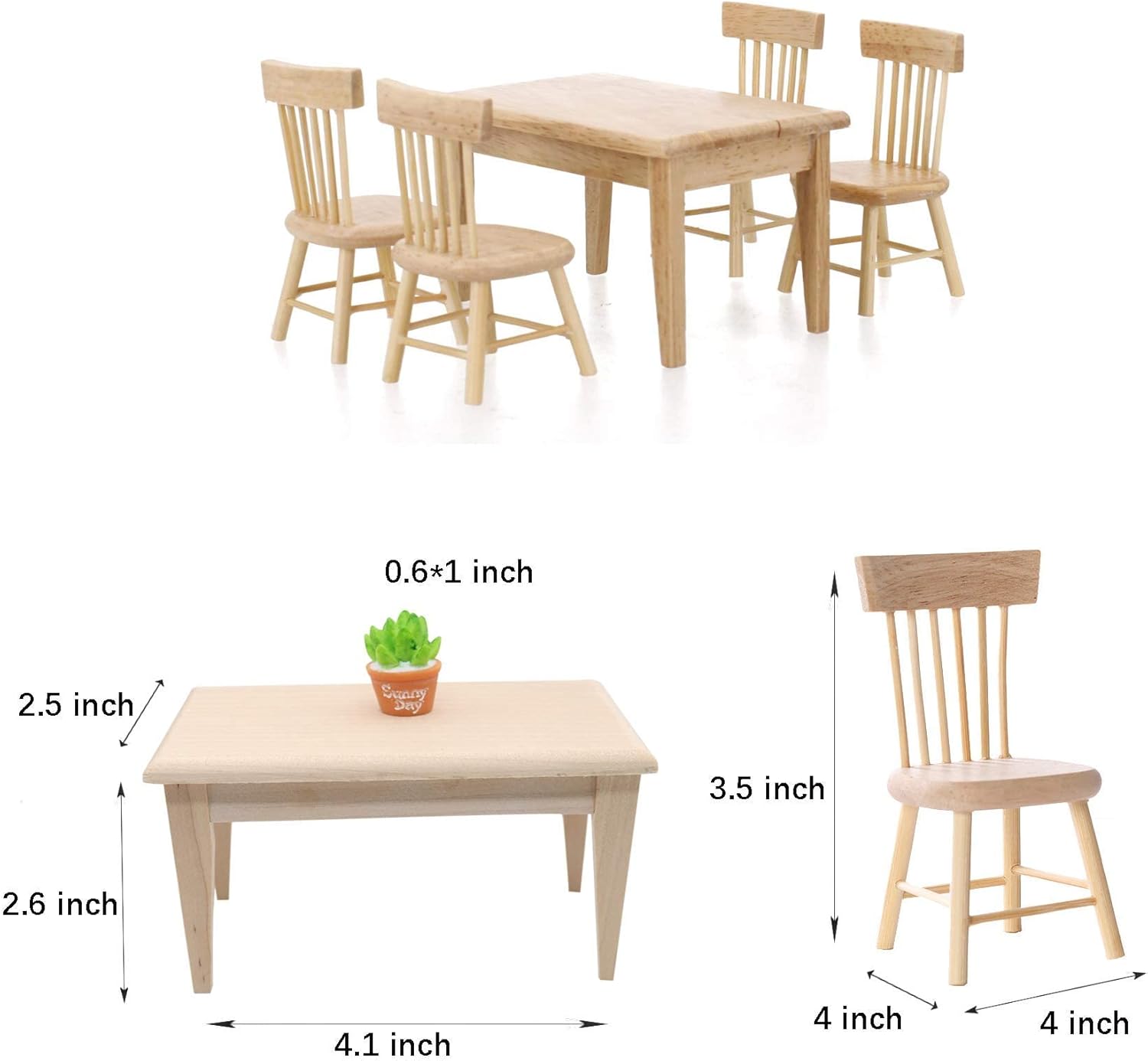 1:12 Scale Mini Wooden Furniture Miniature Kitchen Furniture Set Mini House Accessories Furniture Model for Birthday Gifts