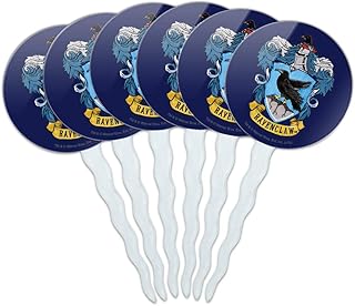 GRAPHICS & MORE Harry Potter Ravenclaw Painted Crest Cupcake Picks Toppers Decoration Set of 6