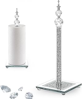 Crystal Paper Towel Holder, Bling Silver Paper Towel Roll Holder, Decora...