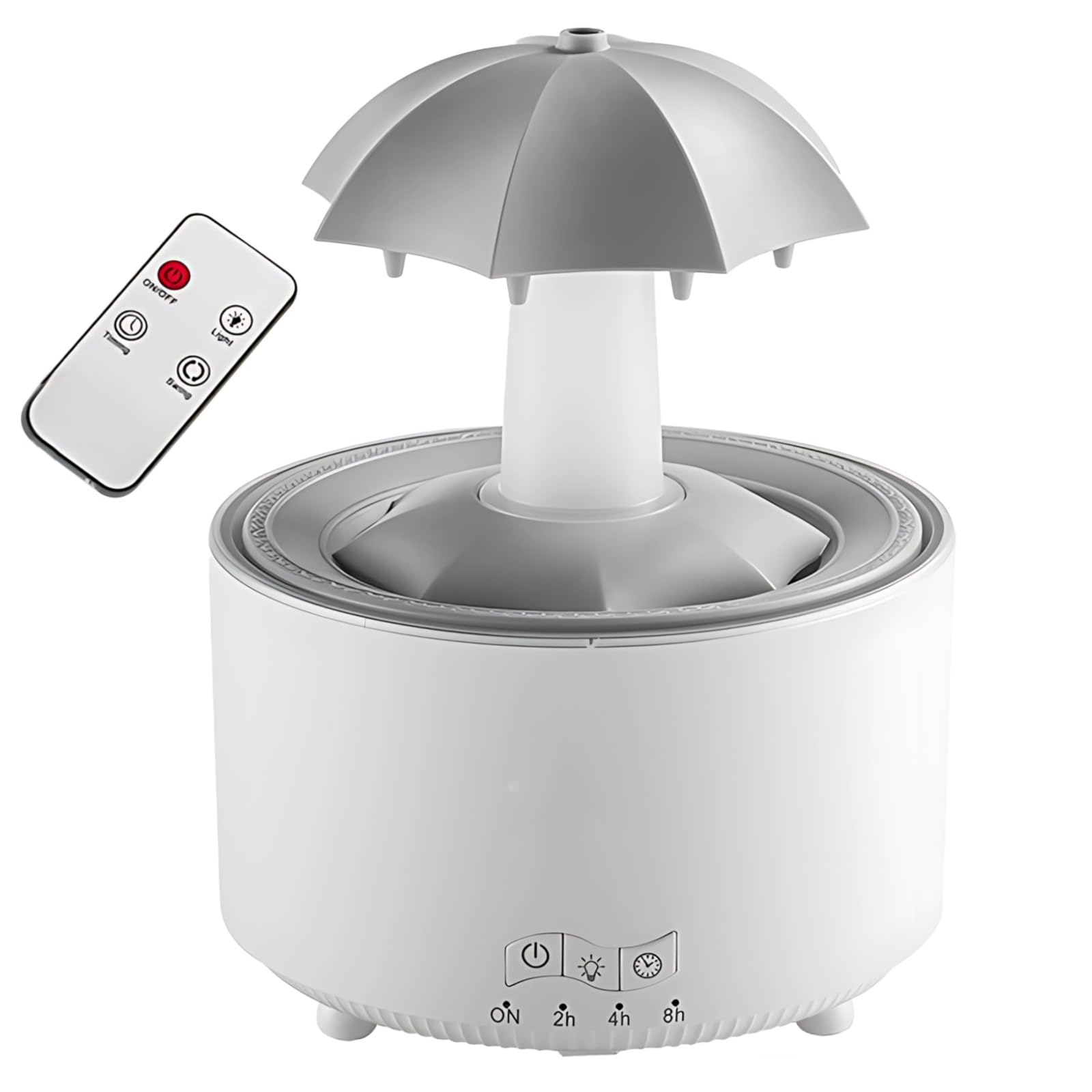 Umidificatore a goccia d'acqua per camera da letto, 300 ml, diffusore di oli essenziali, umidificatori per camera da letto, luci a 7 colori, spegnimento automatico, 13,4 x 13,4 x 18,2 cm