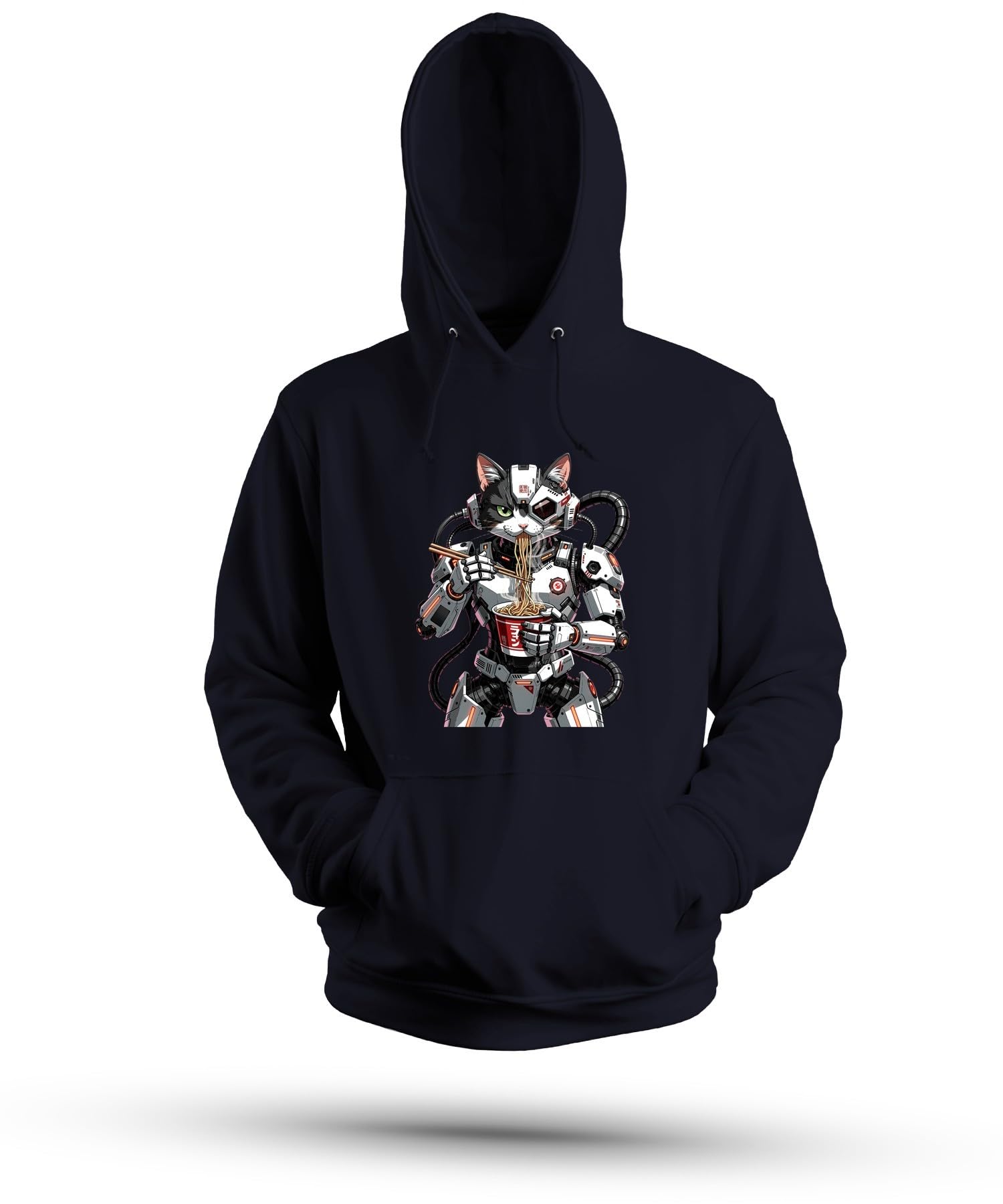 Cyborg - Sudadera con capucha y diseño de gato