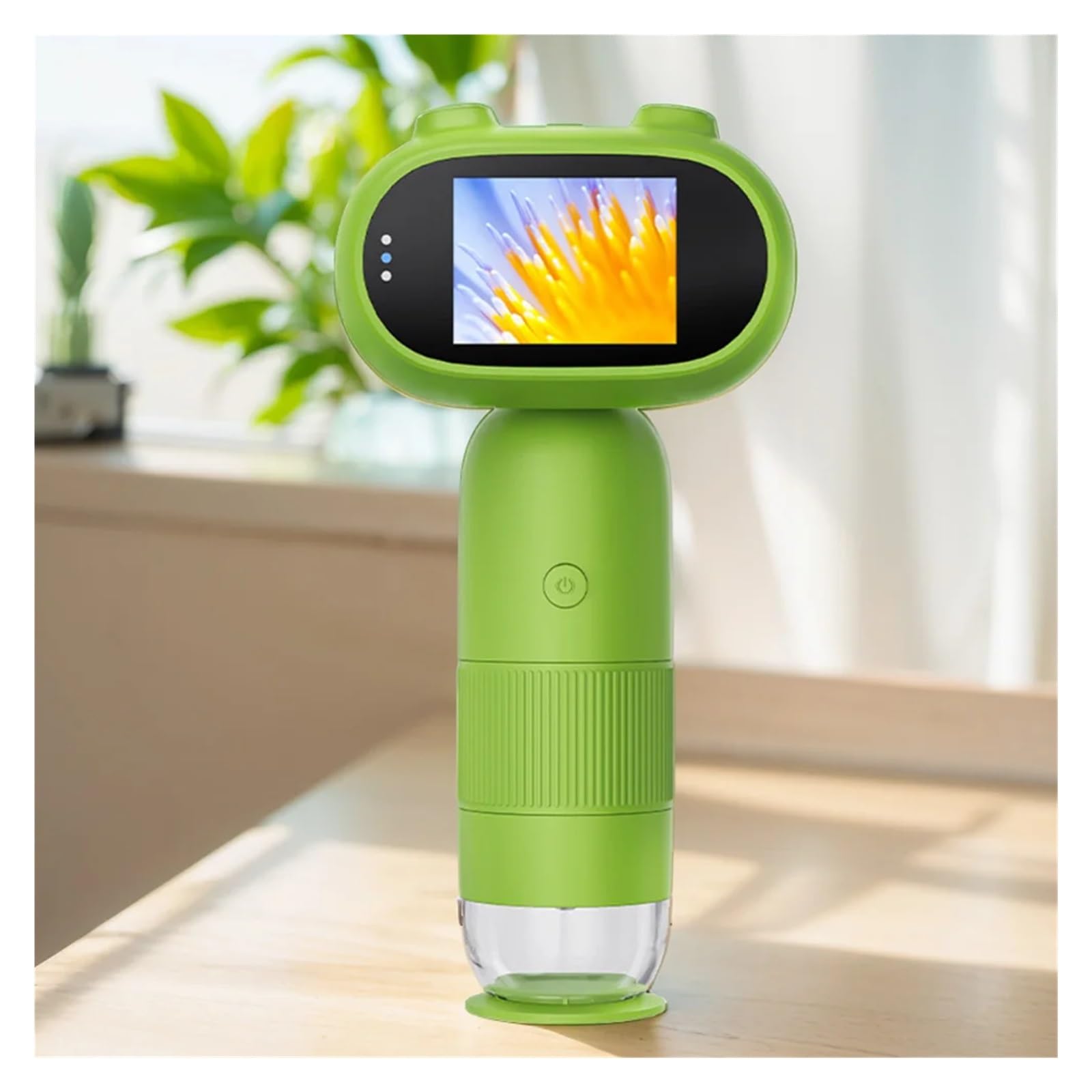 Microscopio Digital de Laboratorio for niños 1000 aumentos, microscopio electrónico con Pantalla IPS 2 Pulgadas, cámara Lupa y función Foto Video 8 Luces LED