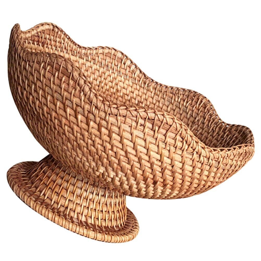 Paniers à fruits ronds en rotin et osier naturel pour rangement