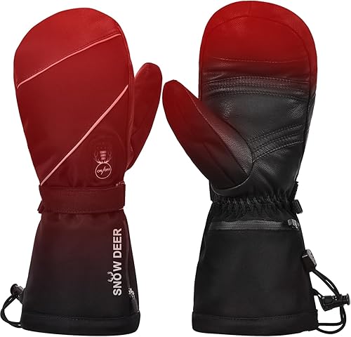 Guantes de guantes calefactados para hombres y mujeres, 7.4 V 2200 mAH, guantes de batería eléctricos recargables para invierno, esquí, patinaje,