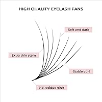 Vista 20 de 500 Promades Eyelash Fans 5D-20D, 0.03-0.05-0.07 Thickness, C/CC/D Curls, 8-18mm Volume Lash Extensions Premade Lash Fans Pro Pre Made False