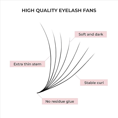 Miniatura 2 de MDC LASHES Promade - Extensiones de pestañas tipo abanico, 500 abanicos, grosor 0.05-0.07, rizo CCD, 0.315-0.630 in, extensiones de pestañas con