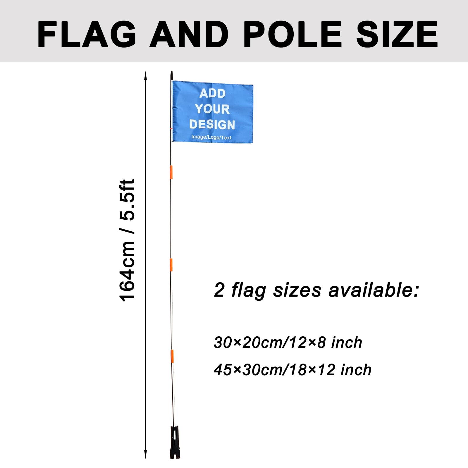 Benutzerdefinierte Fahrradflaggen mit Stange, benutzerdefinierte Fahrrad-Sicherheitsflagge, Ersatz-Wimpelstreifen für Outdoor-Radfahren (Stil 3)