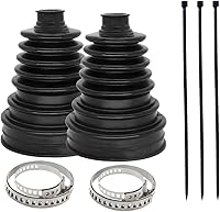 TNAIYH 2PCS Silicone CV Boot Kit with 4 Stainless Clamps & 6 Ties - Waterproof Dustproof Universal Car Axle Repair Black