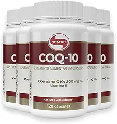 Kit 5 Coenzima Q10 200mg Vitafor 120 Cápsulas