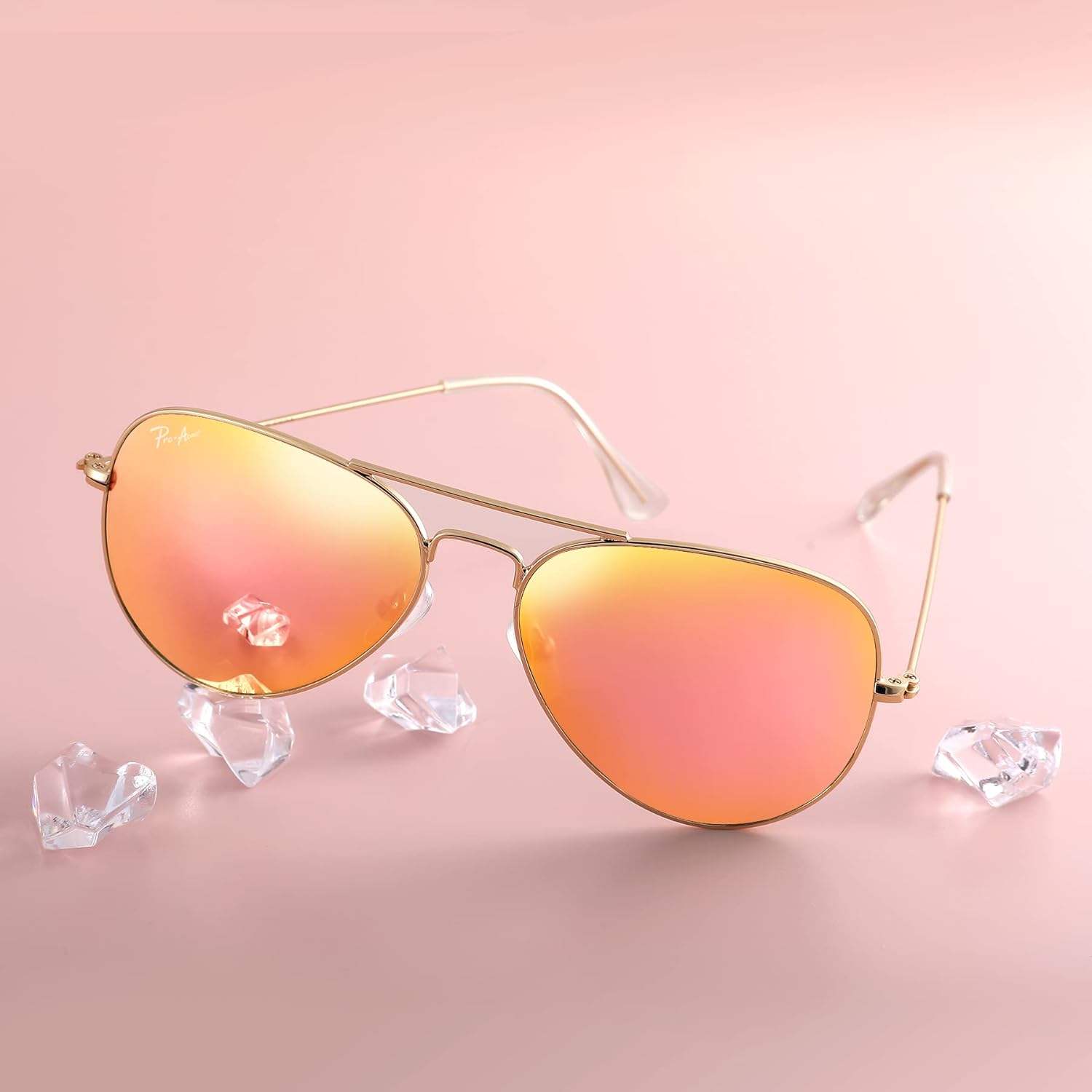 Pro Acme Classic Aviator Sunglasses for Women & Men Glass Lens Metal Frame UV400 Driver Sunglasses - Image 5