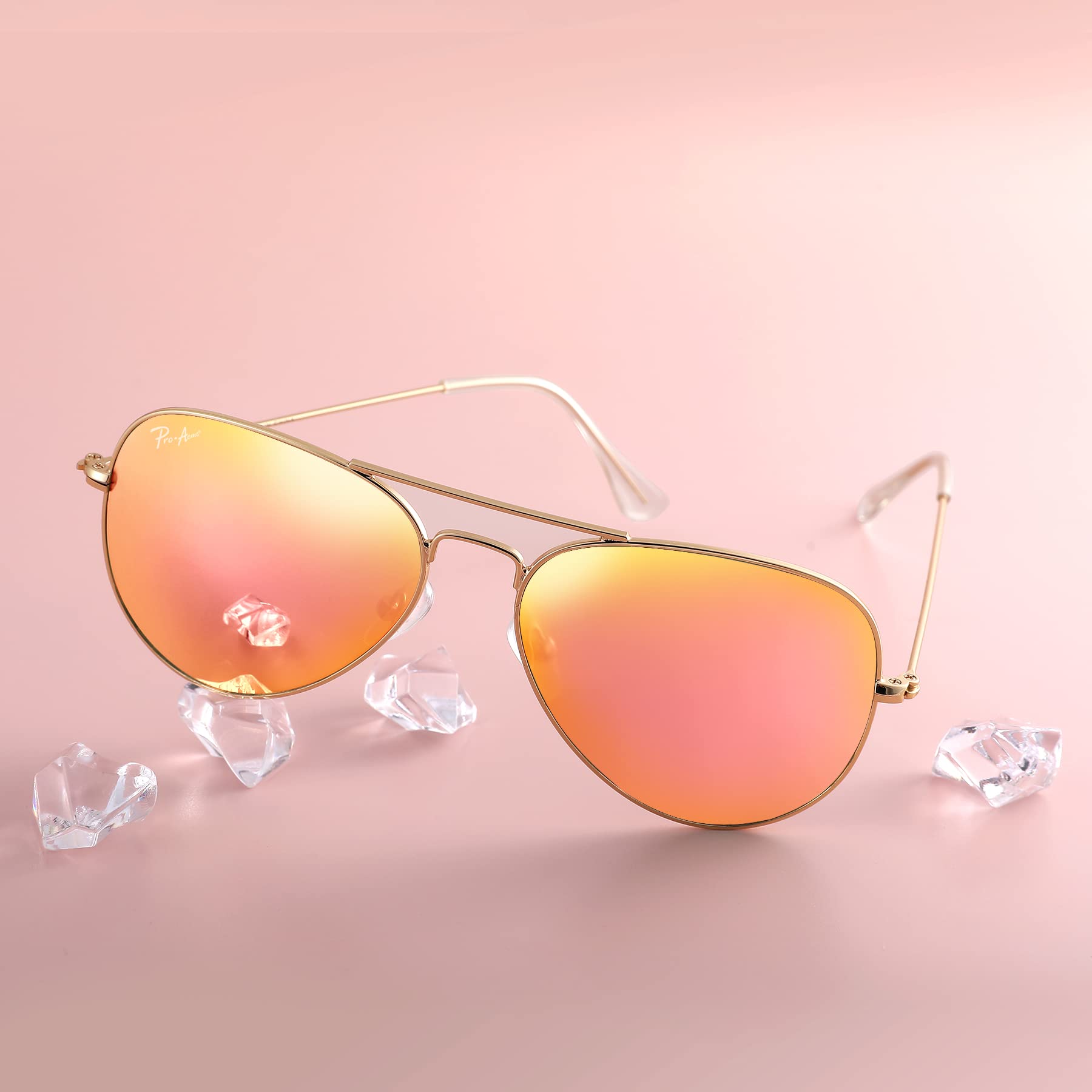 Pro Acme Classic Aviator Sunglasses for Women & Men Glass Lens Metal Frame UV400 Driver Sunglasses - 3