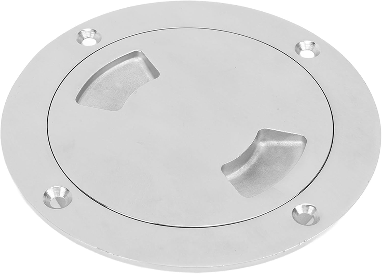 5.5in Yacht Deck Plate Cover 316 Stainless Steel Fan Shaped Round Deck Plate Access Lid for Boat Truck RV