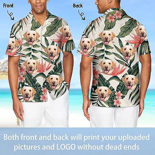 Custom Hawaiian Shirt with Face Picture for Men Personalized Tropical Summer Beach Casual Short Sleeve Button Down Shirts2