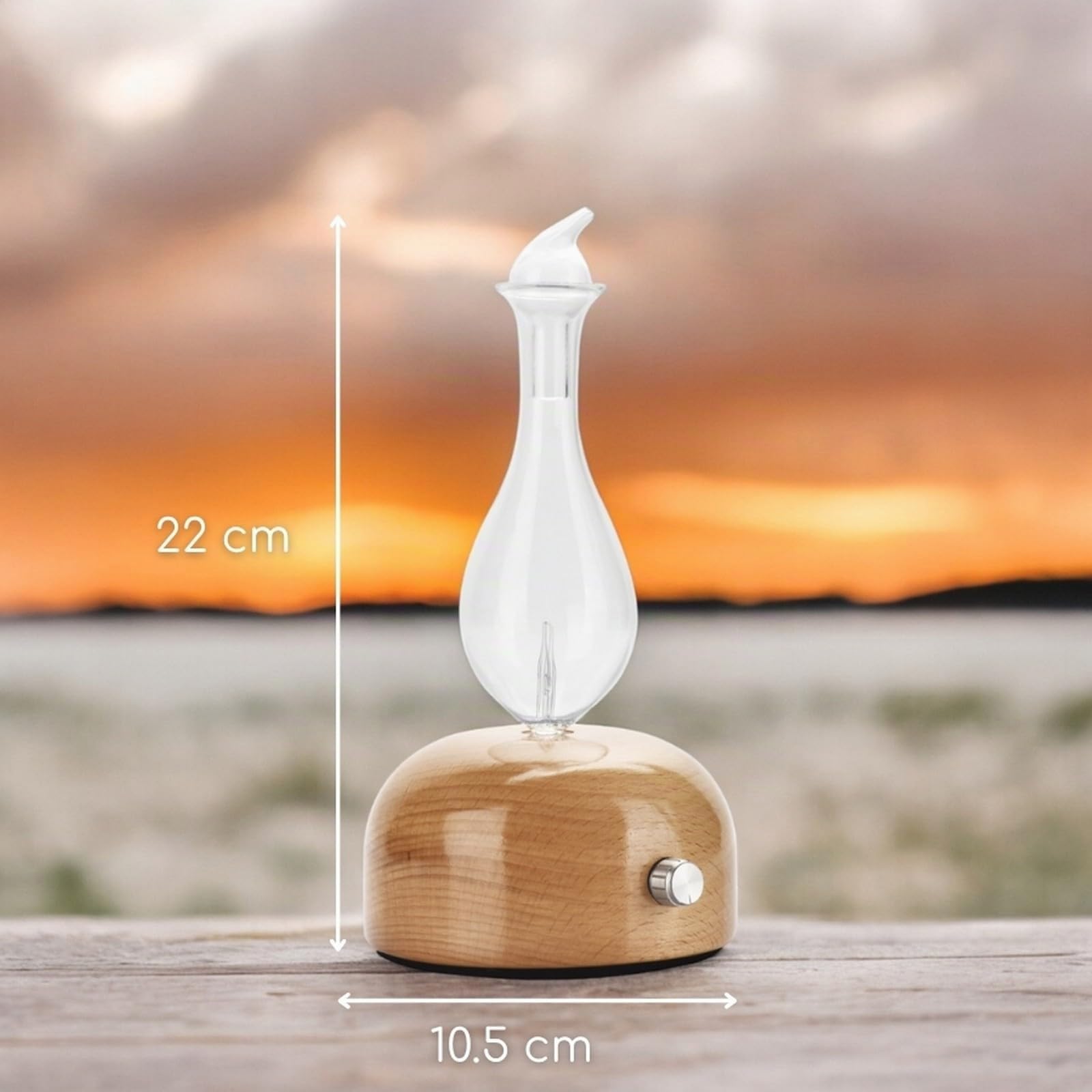 Zen'Arôme Diffusore di oli essenziali tramite nebulizzazione programmabile Aurora-intensità regolabile (fino a 100 m²) e illuminazione a LED-Diffusione a Freddo per Aromaterapia, Timer, Legno, Vetro