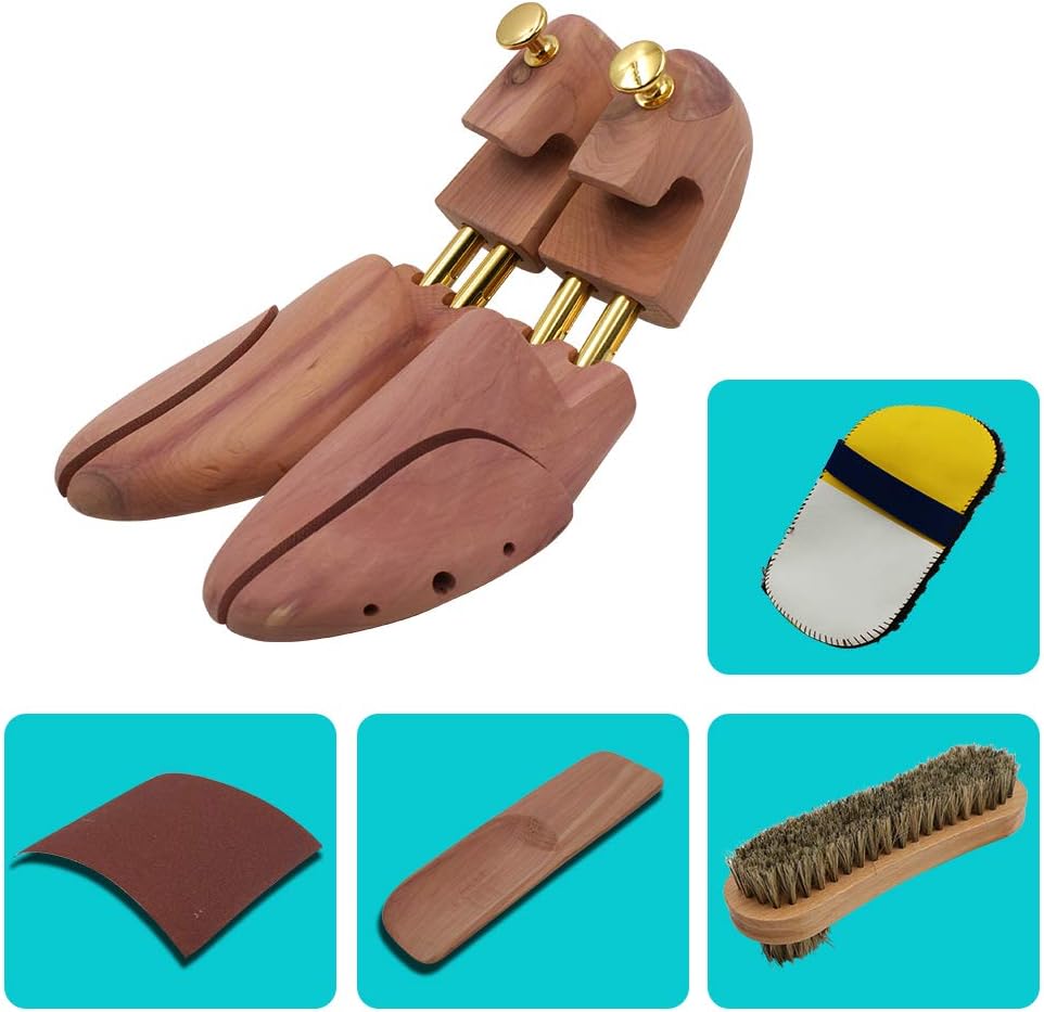 Men's Red Cedar Wood Shoe Tree with Twin Tubes 6PKS