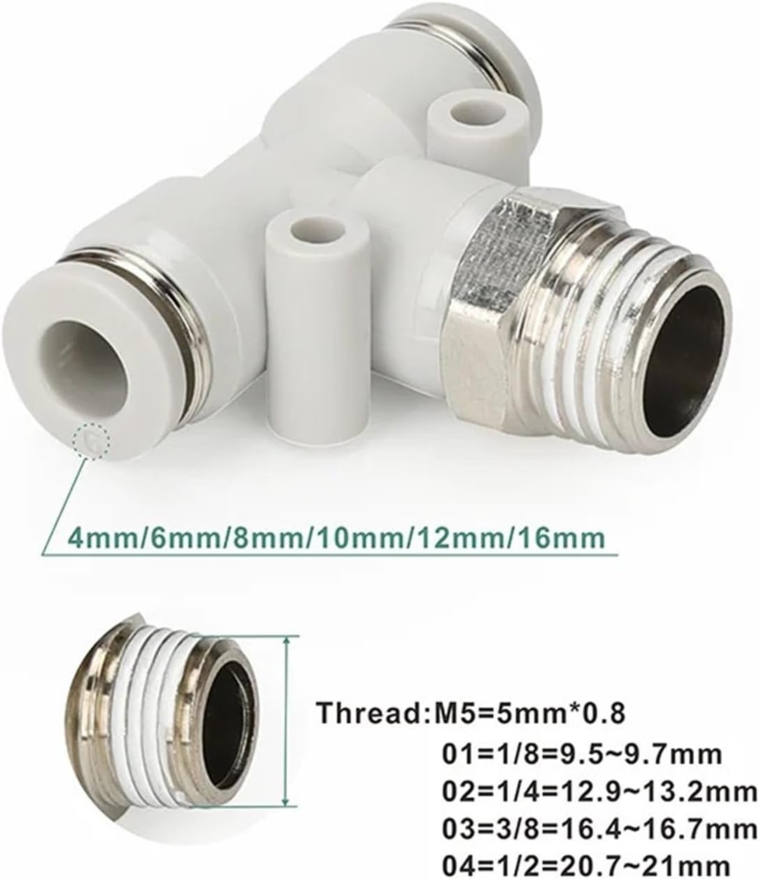 PH/PD/PB/PLF/PX4mm 6mm 8mm Thread 1/8 "1/4 3/8 1/2 Straight Hose Coupling Quick Connect Pipe Fittings Pneumatic Components 1PS(8-02,PH)
