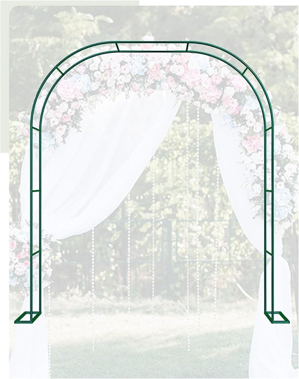 Metal Garden Arch Heavy Duty Rose Arbor Climbing Plants Support Archway Large Wedding Arches 140Cm 180Cm 240Cm 120Cm Wide,Green,W1.8M*H2.2M