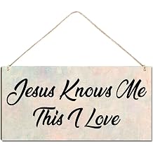 Welcome Sign for Front Door Outside Funny Wooden Door Sign For Front Porch Decor Jesus Knows Me This I Love House Warming Gift Funny Hanging Signs Plaque12 x 6 Inch
