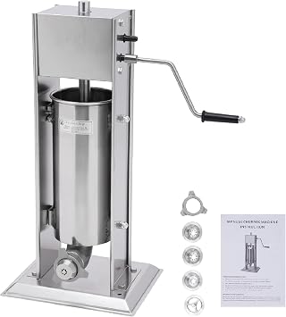 Spanish Churro Maker 5L/1.32Gal Stainless Steel Commercial Manual Spanish Donuts Making Machine Vertical Churro Machine with 4 Nozzles for Restaurant Home Use