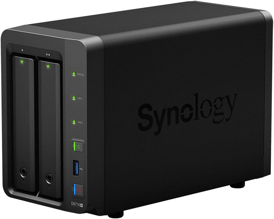 Synology Disk Station 2-Bay Diskless Network Attached Storage (DS716+)