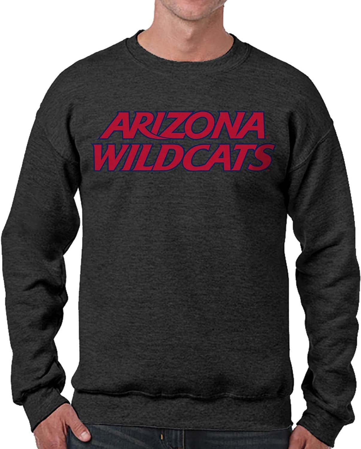 Campus Colors NCAA Adult Charcoal Crewneck Fleece Sweatshirt - Cotton Blend - Stay Warm & Represent Your Team With Style