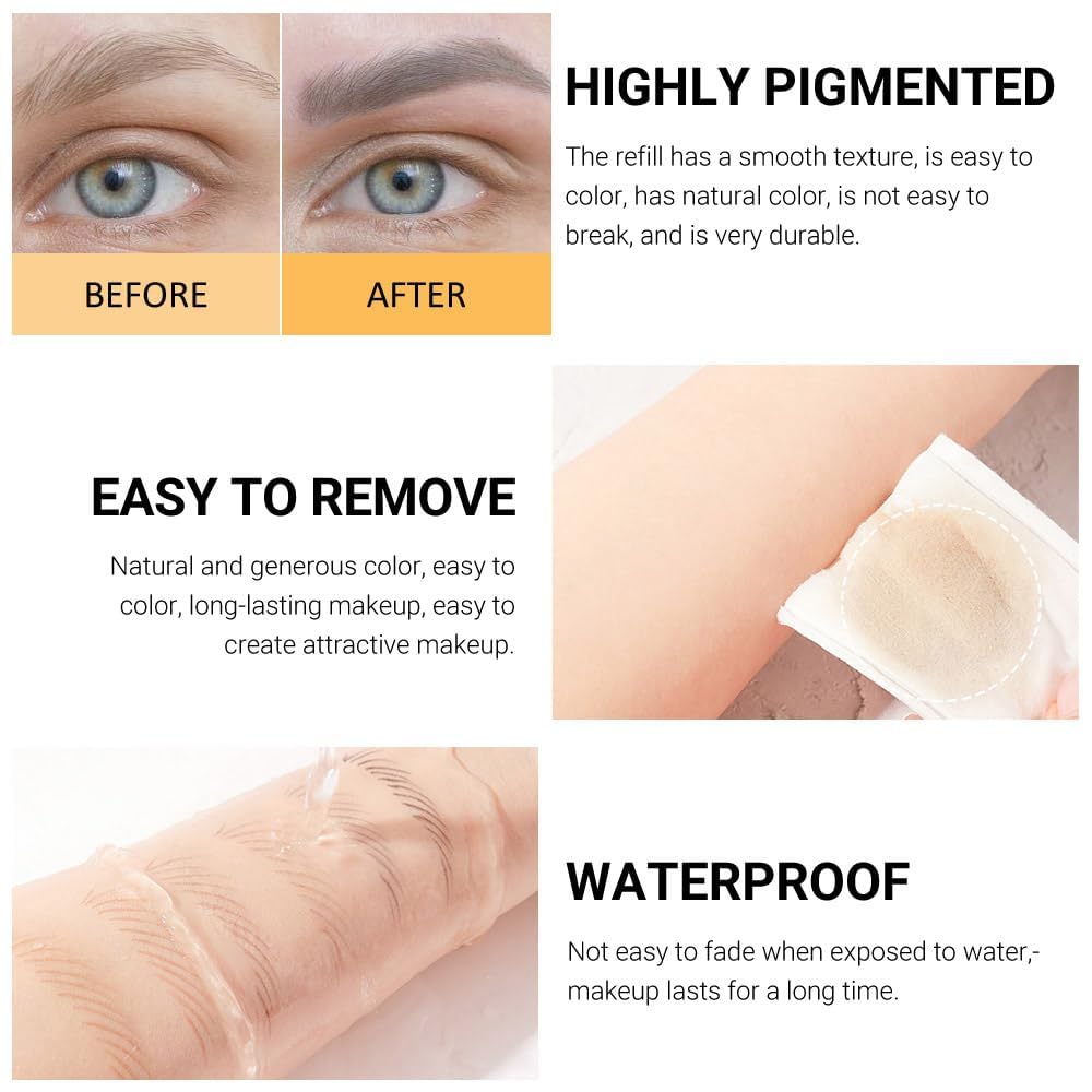 Augenbrauenstift-Set mit Spitzer, 6-teiliges Set mit Spitzer – Augenbrauenstifte aus Holz, perfekt für Augenbrauen und Eyeliner, wasserdicht und schweißfest für Anfänger-Make-up (schwarz + 3 x