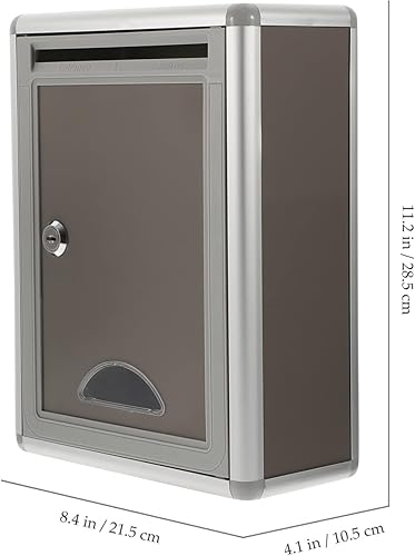 Miniatura 3 de SEWACC Buzón de correo con cerradura de llave, buzón de pared, buzón de metal con cierre de metal, caja de seguridad para sobres de dinero,