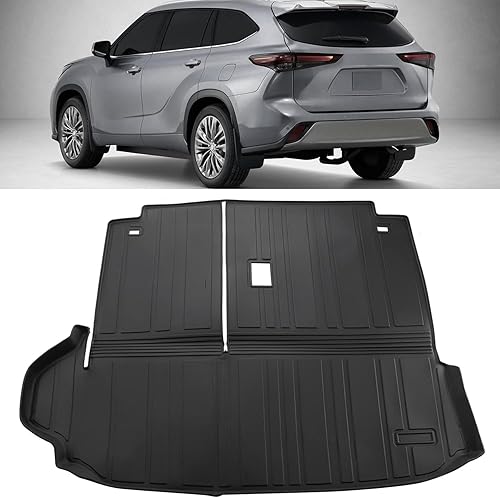 MotorFansClub Tapete de carga para maletero trasero apto para Highlander 2020 2021 2022 2023 2024 TPE Accesorios de revestimiento de carga para todo