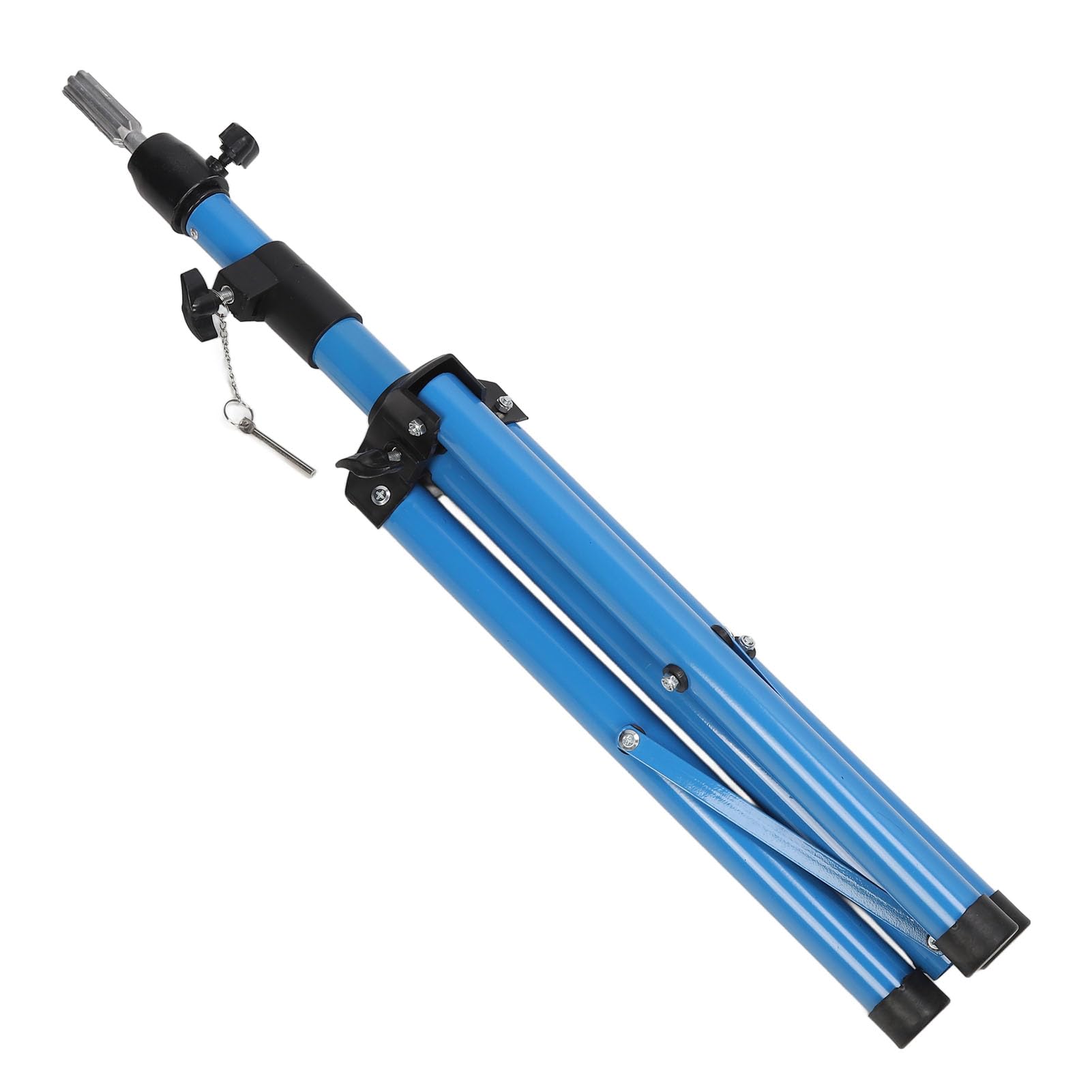 Cryfokt Perückenständer, Stativ, Verstellbar, Drehbar, Stabil, Puppenkopfhalter für Freihändiges Styling, Ständer aus Aluminiumlegierung für Kosmetikperücken, Blau