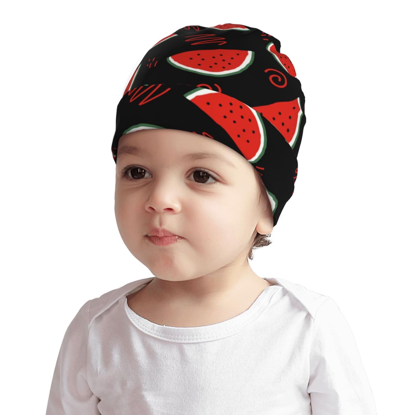 Rqzwdq Cute Watermelon Kids Beanie Hats Warm Knit Beanie Cap Skull Caps Gifts Decor for Boys Girls White