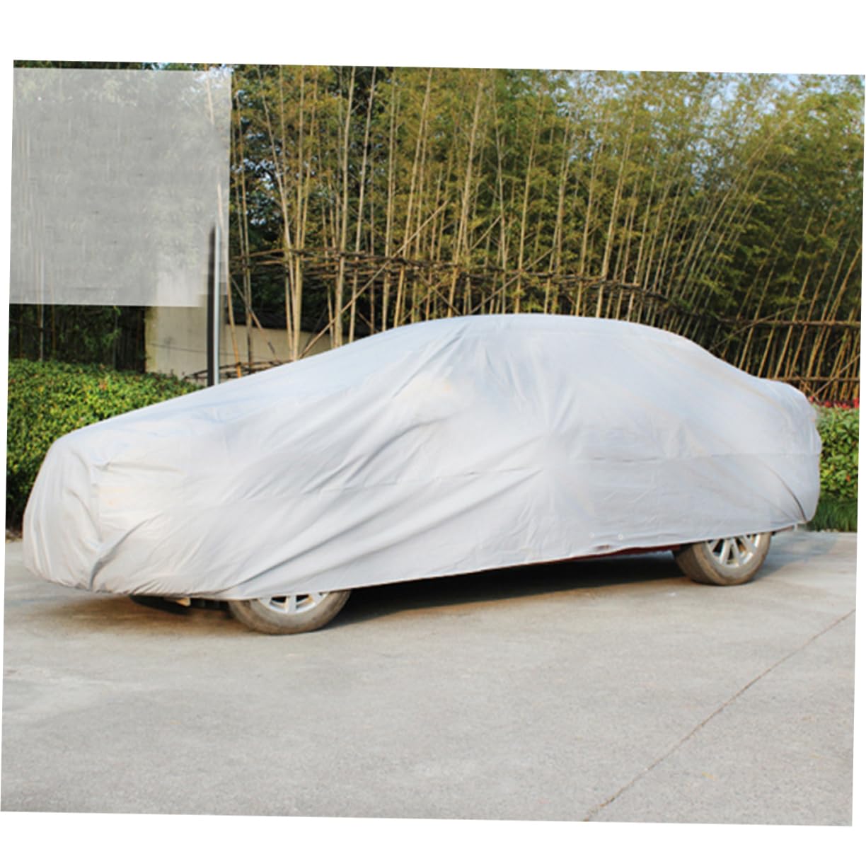 Anneome Car Sunscreen Cover Car Cover for Silver Outdoor Vehicle Against Rain Sun and for — view 6