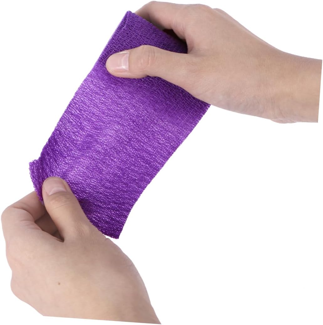 7.5x450cm Purple Elastic Self-Adhesive Cohesive Wrap Bandage for Athletic Injuries Compression Support for Sports and Exercise