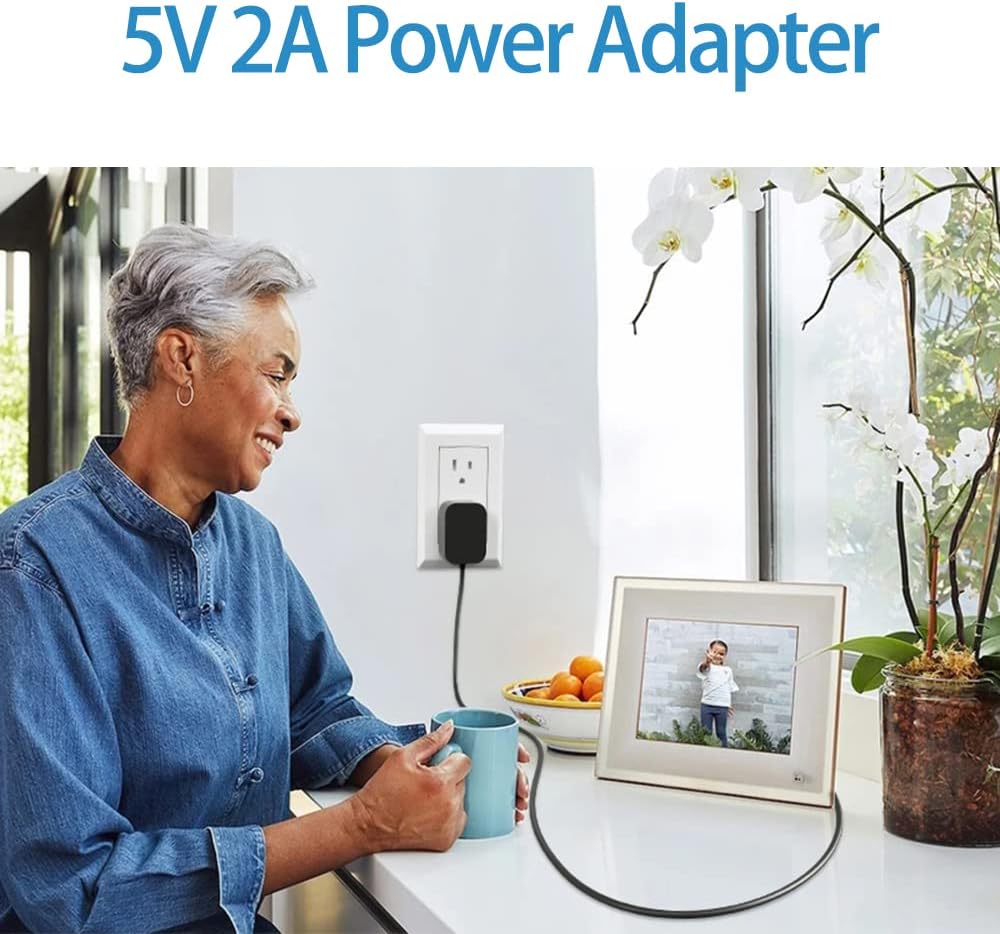 Power Cord for Skylight, HP, Aluratek, BSIMB Smart Digital Picture Frame 5V AC Adapter Charger (Not for 9V or 12V)