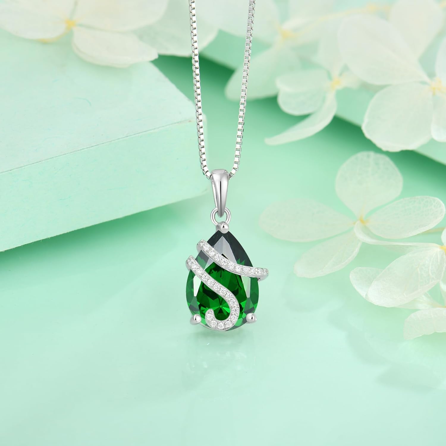 STARCHENIE Birthstone Necklace for Women 925 Sterling Silver Pear Cut Teardrop Pendant Necklace Jewelry Gift - Image 4