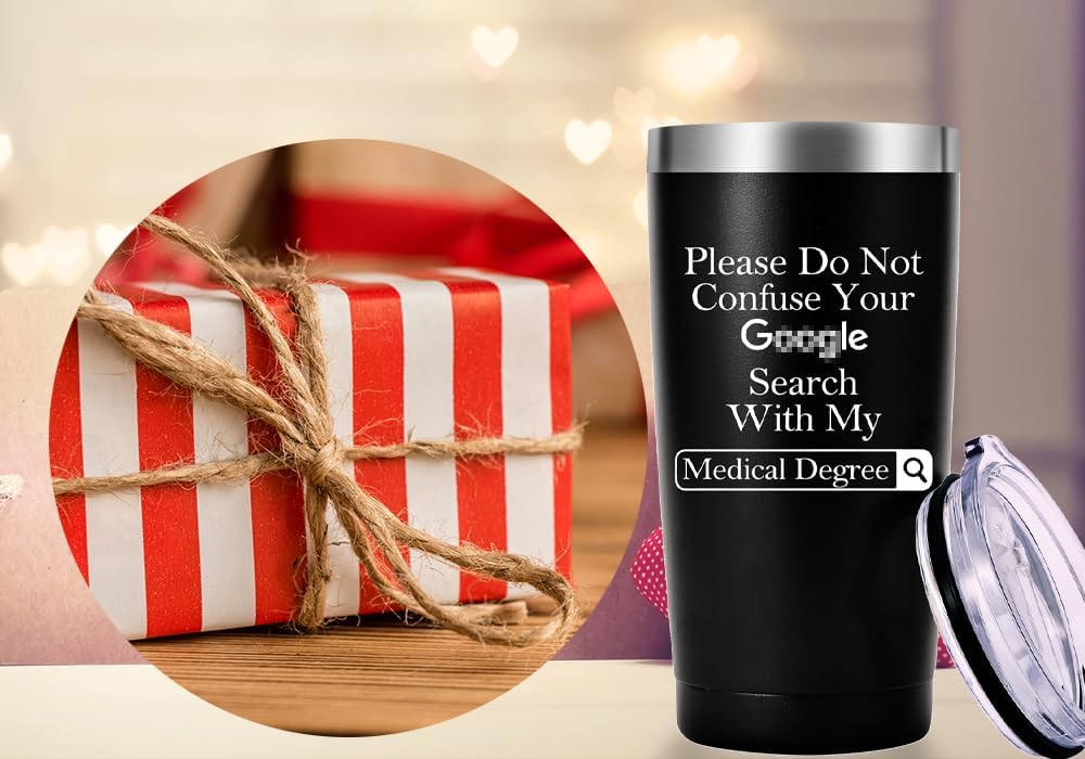 AMZUShome Please Do Not Confuse Your Goooogle Search With My Medical Degree Mug.Doctor,Medical School Graduation Gifts.Appreciation,Birthday,Christmas Gifts for Doctors,MD,Med Tumbler(20oz Black) - Image 6