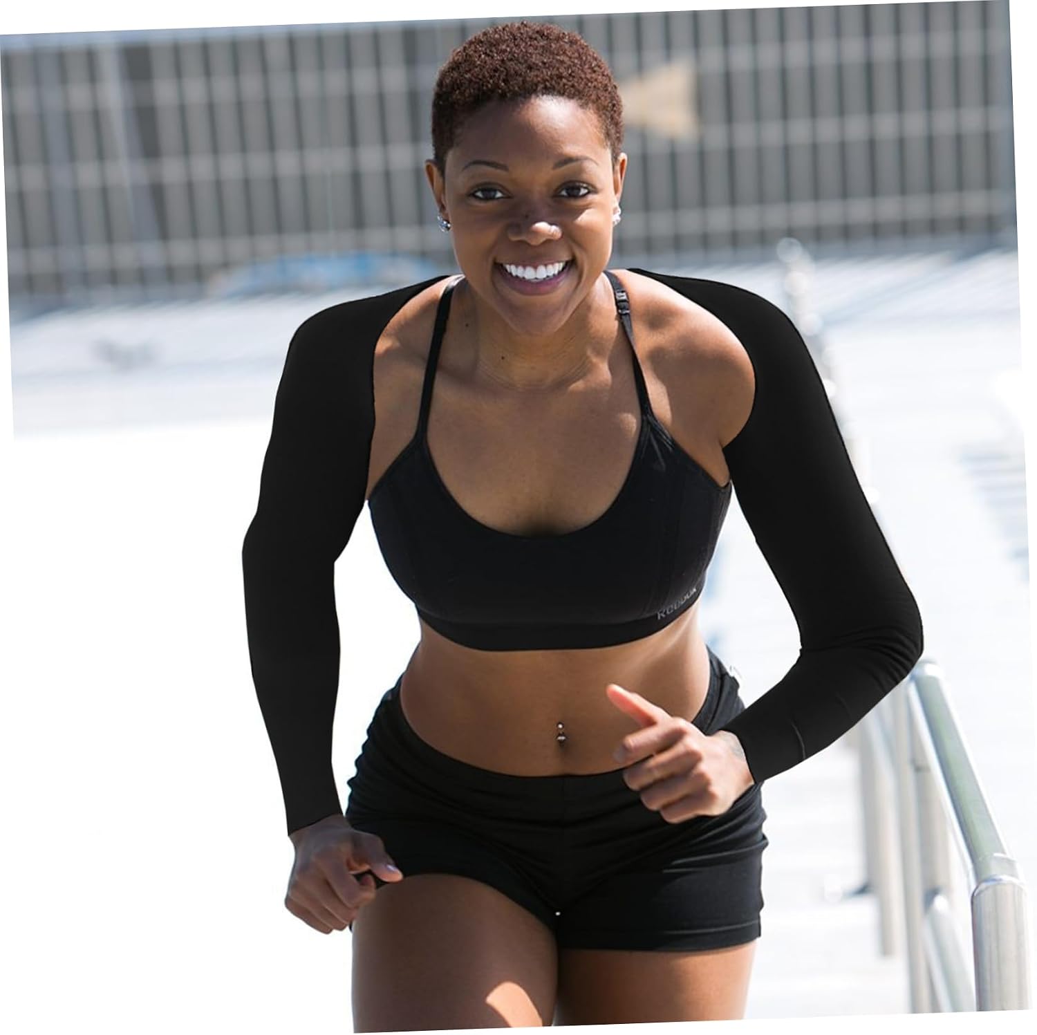 Outanaya Women Arm Shaper Sleeve for Sun Protection Corrects Posture Reduces Arm Appearance Comfortable Breathable for Daily Wear