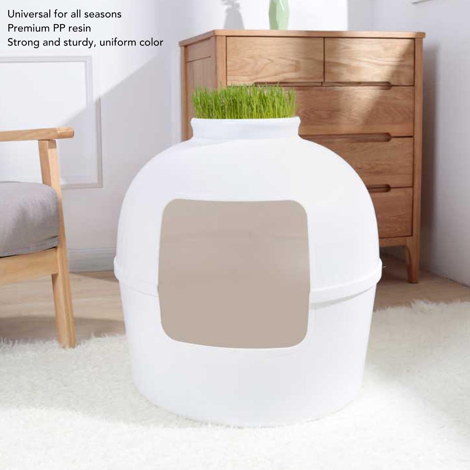 Bac à Litière pour Chat, Bac à Litière caché, Espace de sécurité fermé, Matériau PP, Bac à Litière caché pour Chat, Meubles pour la Décoration de la Maison, Intérieur Spacieux